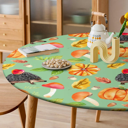 【古いテーブルが蘇る】写真で創る、フィット円形テーブルカバー｜防水・屋外OK