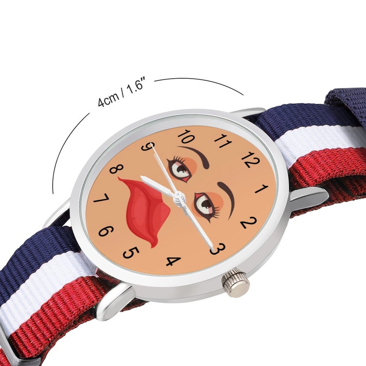 【写真・名入れ】カスタム ナイロンベルト腕時計｜3色ストライプ スポーティー 40mm