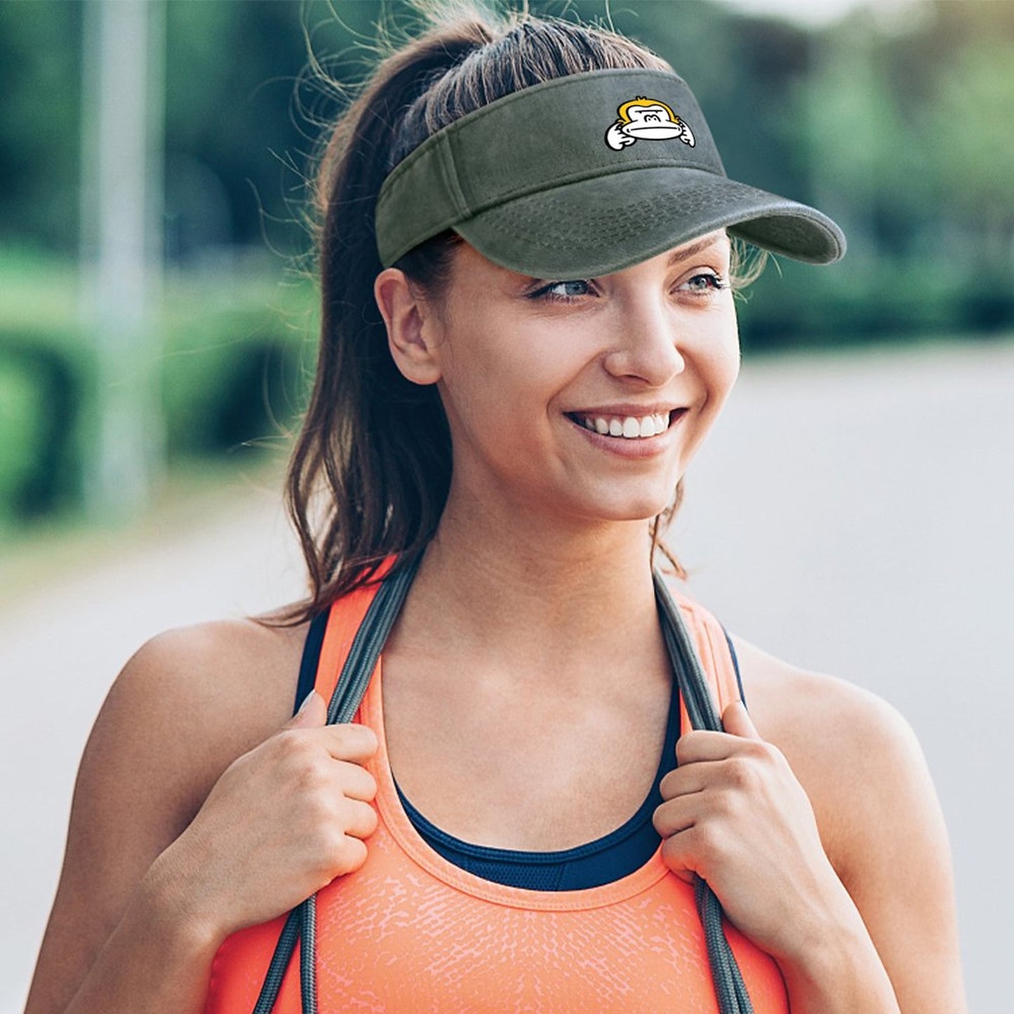 【髪型を崩さない】ポニーテールでもOK！デニムサンバイザー｜UVカット＆蒸れない