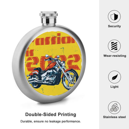 オリジナル 丸型スキットル 作成 | 5oz ステンレス製 | ウイスキーボトル・名入れギフト