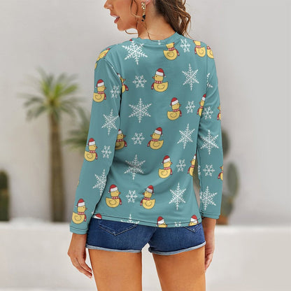 レディース ゆったり クルーネック Tシャツ カスタムプリント ストレッチ カジュアル トップス