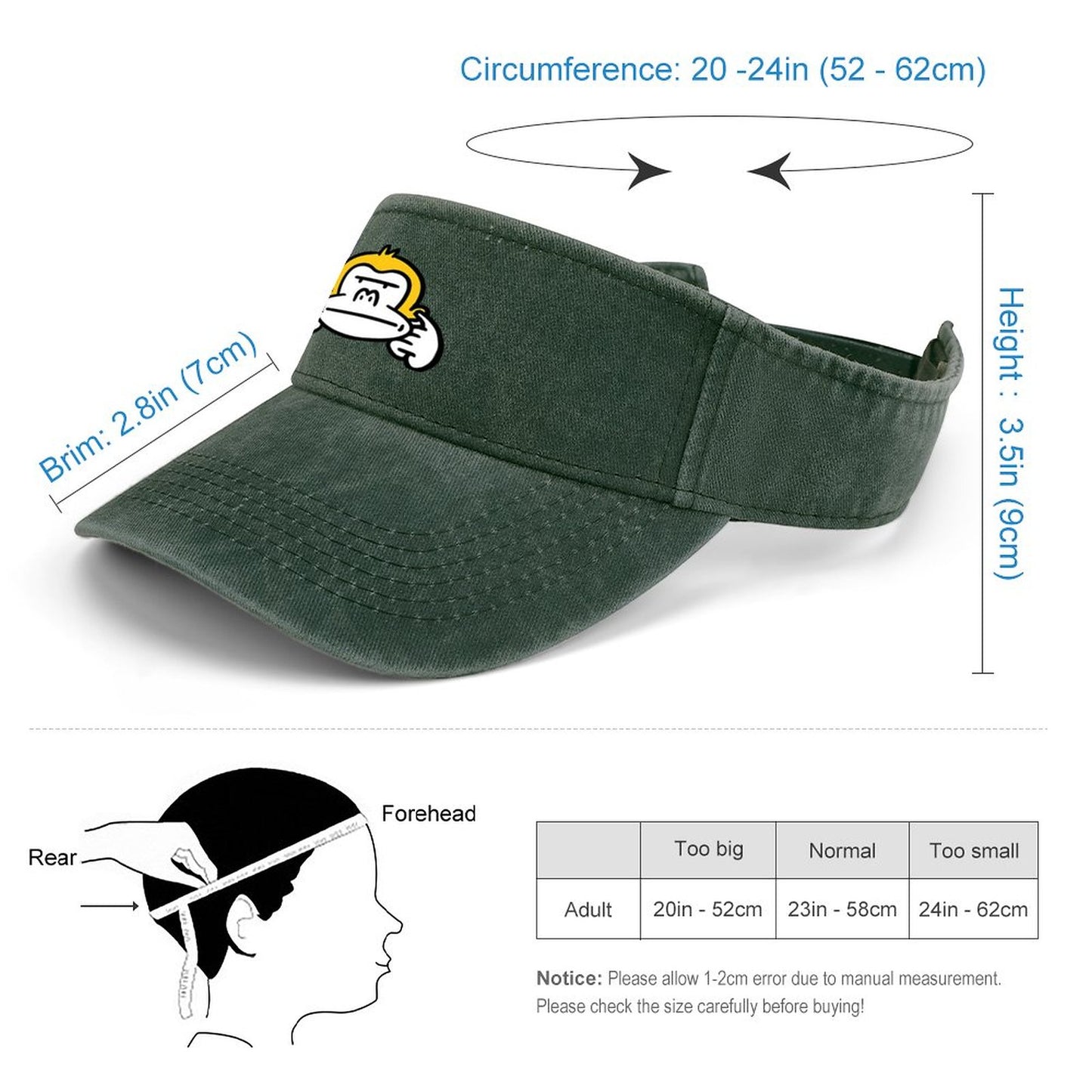 【髪型を崩さない】ポニーテールでもOK！デニムサンバイザー｜UVカット＆蒸れない