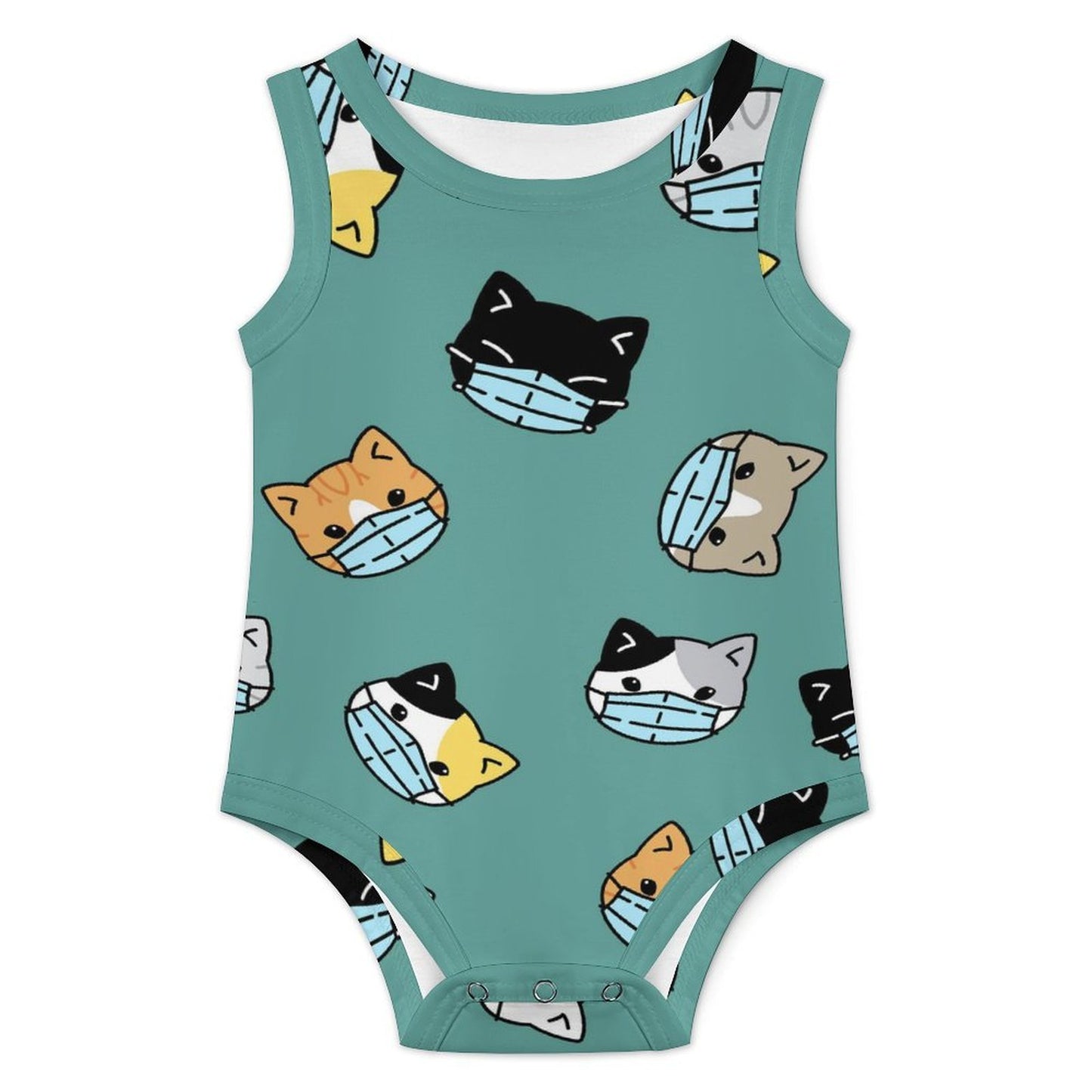 【おむつ替え簡単・極上タッチ】オリジナル ベビー ロンパース ノースリーブ｜名入れ・出産祝い