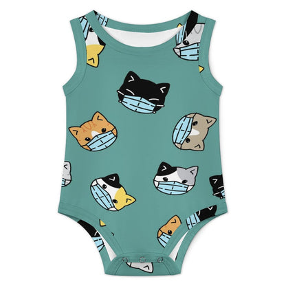 【おむつ替え簡単・極上タッチ】オリジナル ベビー ロンパース ノースリーブ｜名入れ・出産祝い