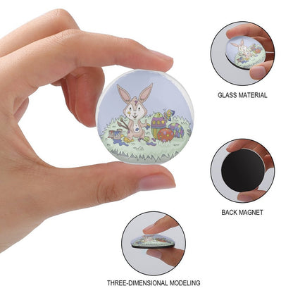 オリジナル 缶バッジ風 マグネット | ガラス製・高光沢 | 写真で作る冷蔵庫マグネット 4cm