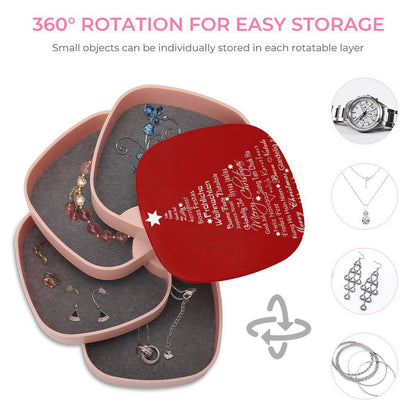 【見せる収納】写真で飾る4段回転式アクセサリーケース｜オリジナルタワー型ジュエリーボックス