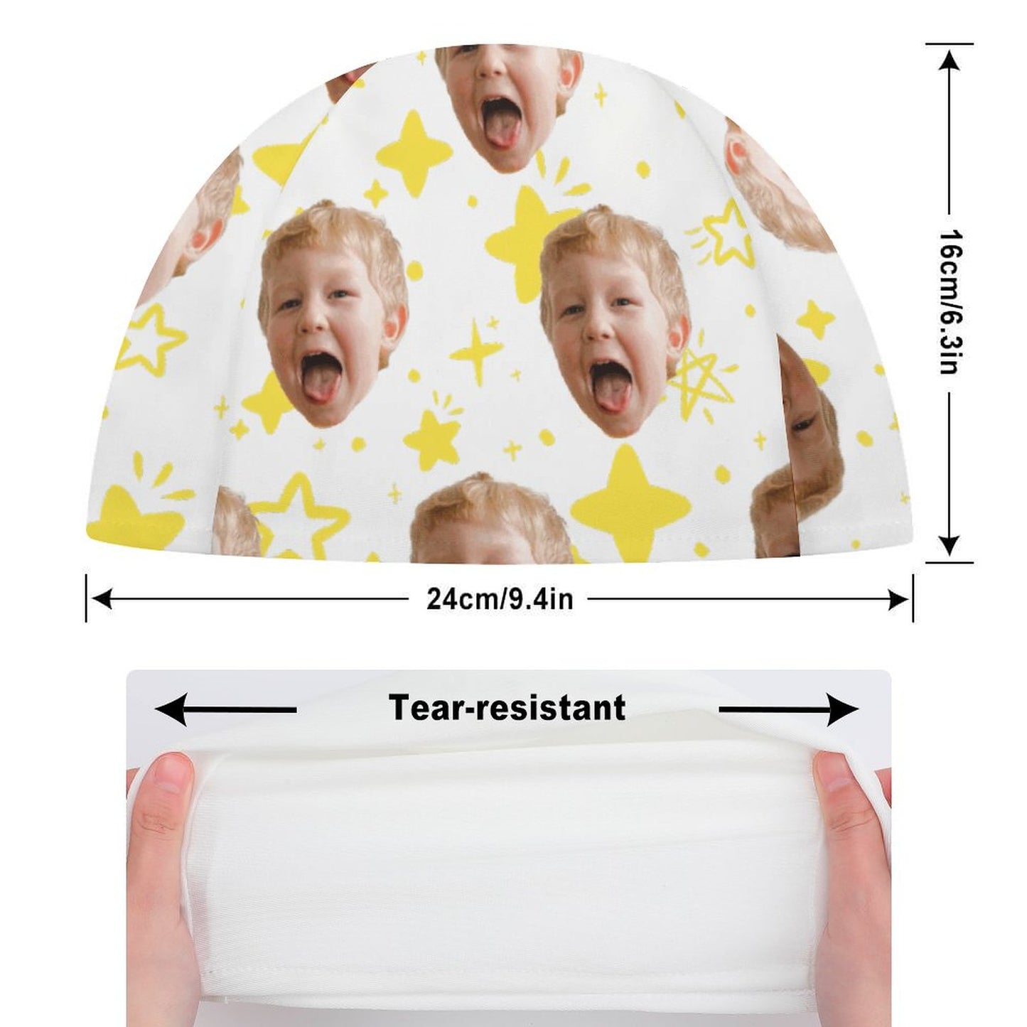 水泳帽 メッシュ素材なし | 布製 スイムキャップ おしゃれ | ロングヘア対応