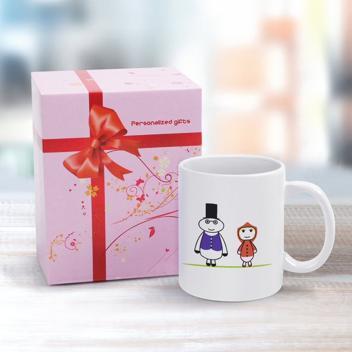 オリジナル マグカップ 陶器 | 名入れ 白 ホワイト 350ml | 電子レンジ対応 オフィス