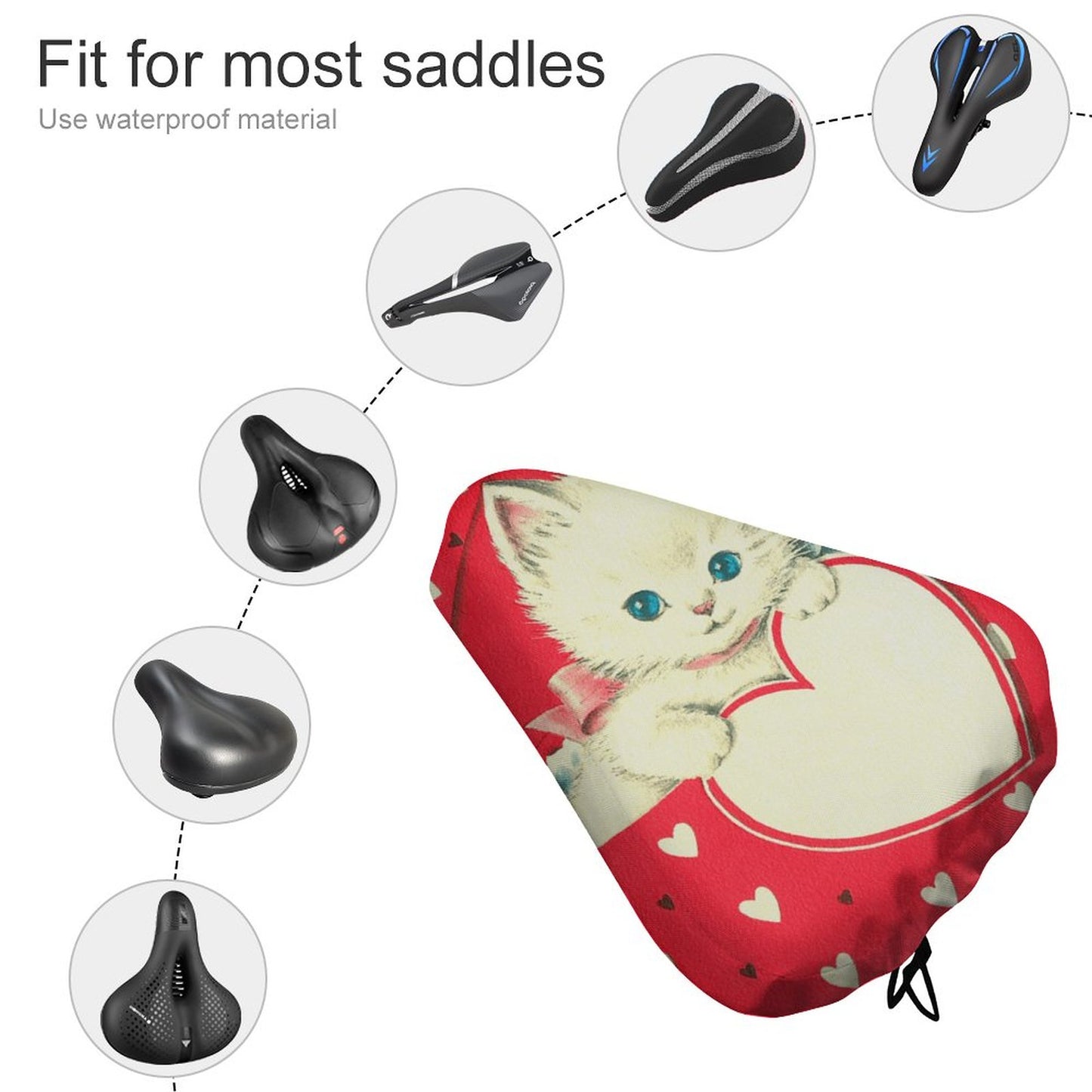 自転車 サドルカバー 防水 | 撥水・UVカット おしゃれ | 痛くない クッション