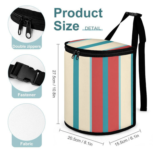 Car Garbage Storage Bag Striped Red And Blue Blouse for Women Style One Size