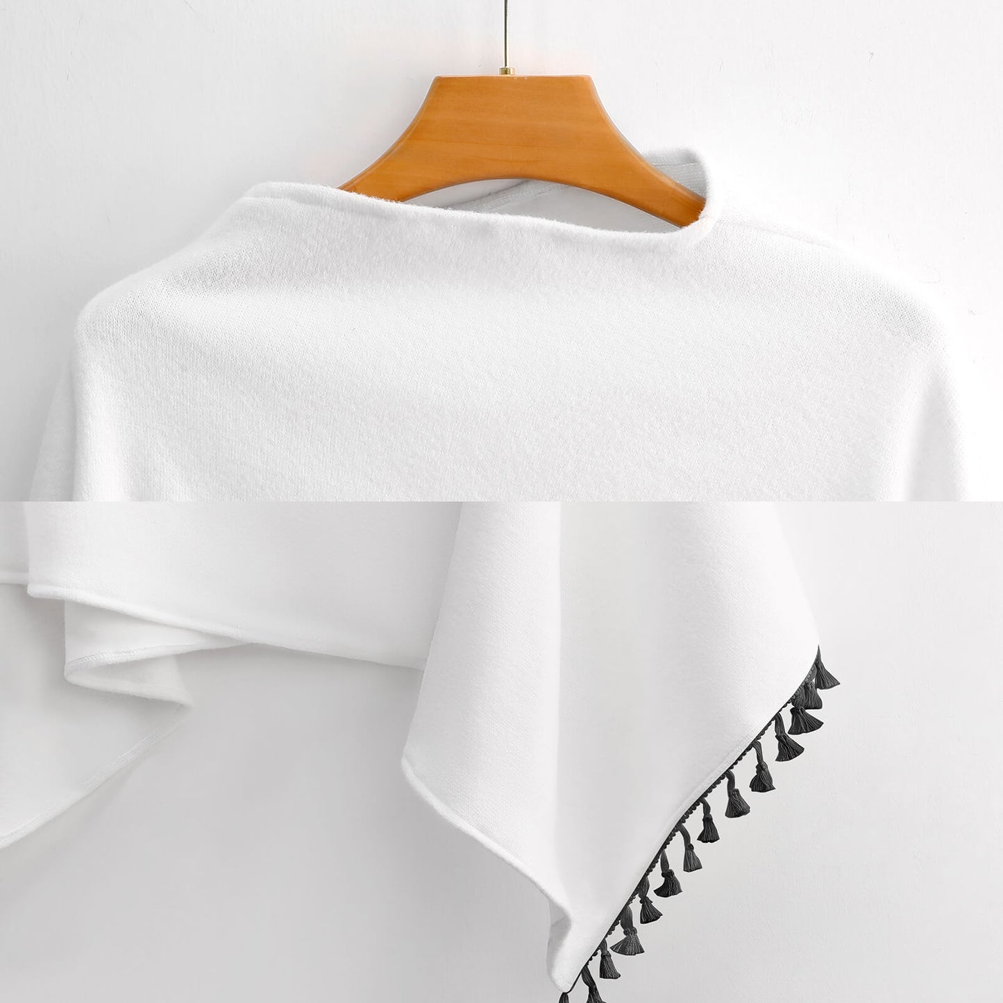 【羽織るだけで主役】カスタムできるフリンジ付きポンチョ｜レディース・ケープ