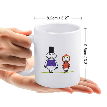 オリジナル マグカップ 陶器 | 名入れ 白 ホワイト 350ml | 電子レンジ対応 オフィス