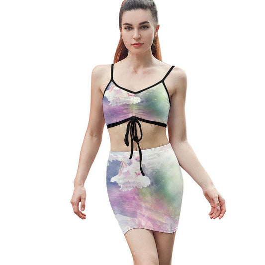 着替えなしで朝から夜まで主役に｜カスタム キャミ ＆ スカート セット｜全面プリント 2点セット