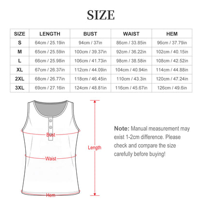 カスタムプリント対応 方形ネック ボタンフロント ノースリーブタンクトップ レディース S〜3XL
