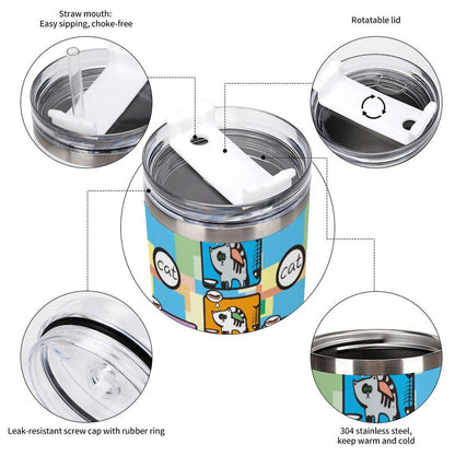 40oz 大容量 真空断熱タンブラー ストロー＆ハンドル付き（オリジナルUVプリント）