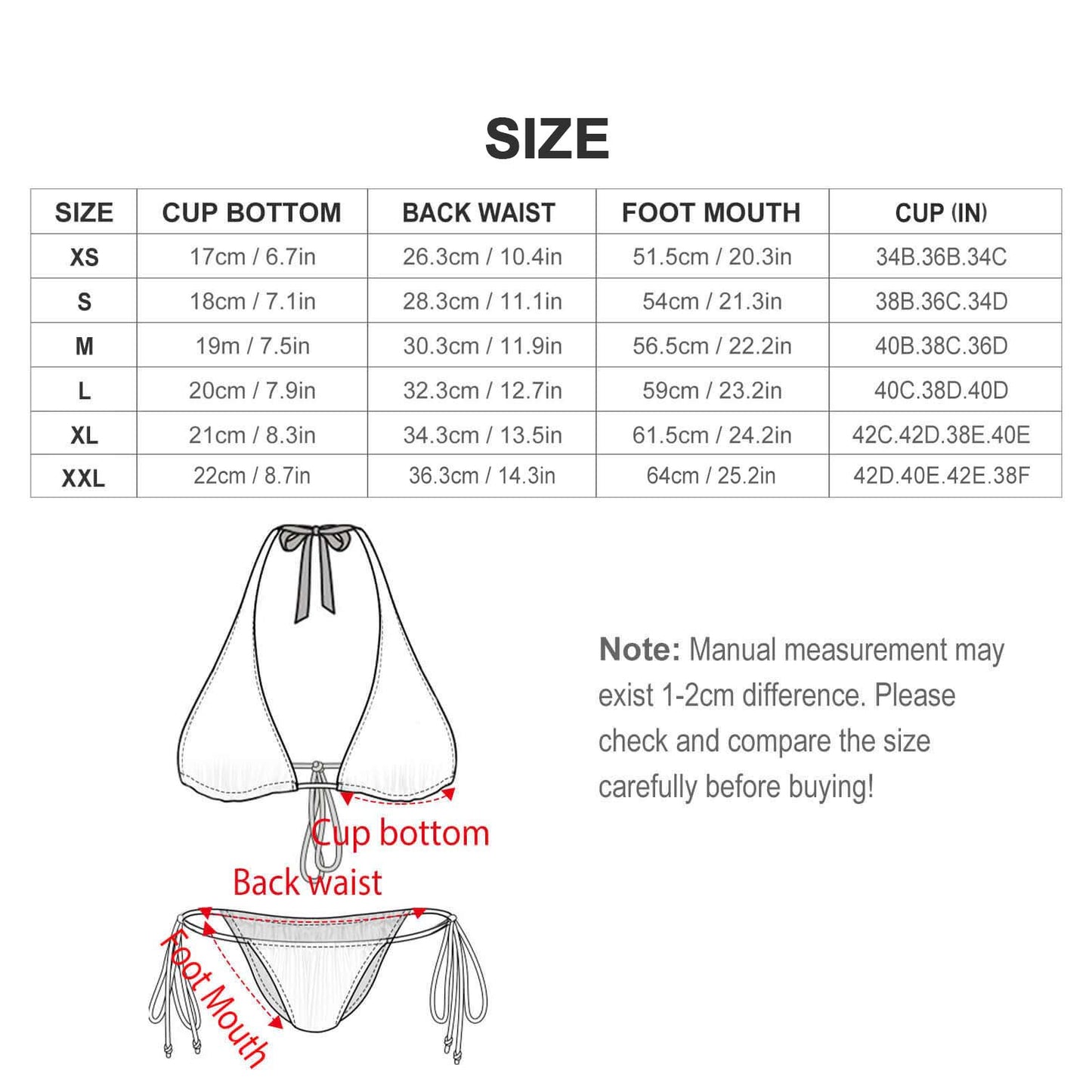 オリジナル 紐ビキニ | 天然コットン裏地＆サイドリボン | ストリング水着