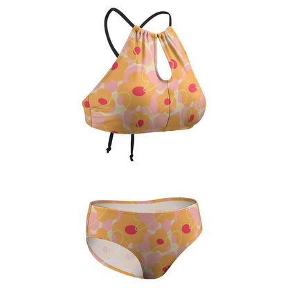 自由自在フィット｜系帯式 ホルターネック ビキニセット｜カスタム柄プリント