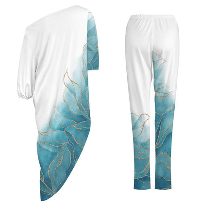 【部屋着に見えない】そのまま外出OK！オフショルダー・ラウンジウェア上下セット｜ワンマイルウェア