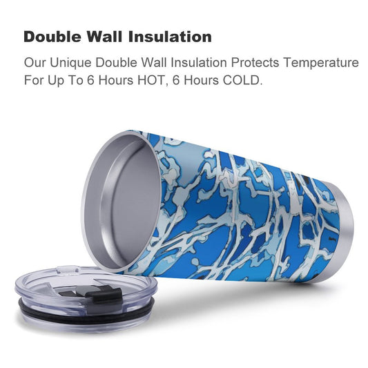 車用 タンブラー ストロー付き | 20oz 真空断熱 ステンレス | ドリンクホルダー対応