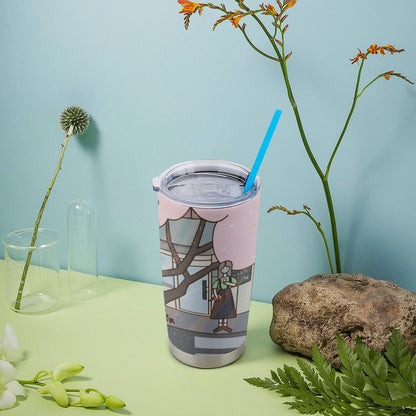 車用トラベルマグ 600ml 全周印刷 | カップホルダー対応 漏れない水筒