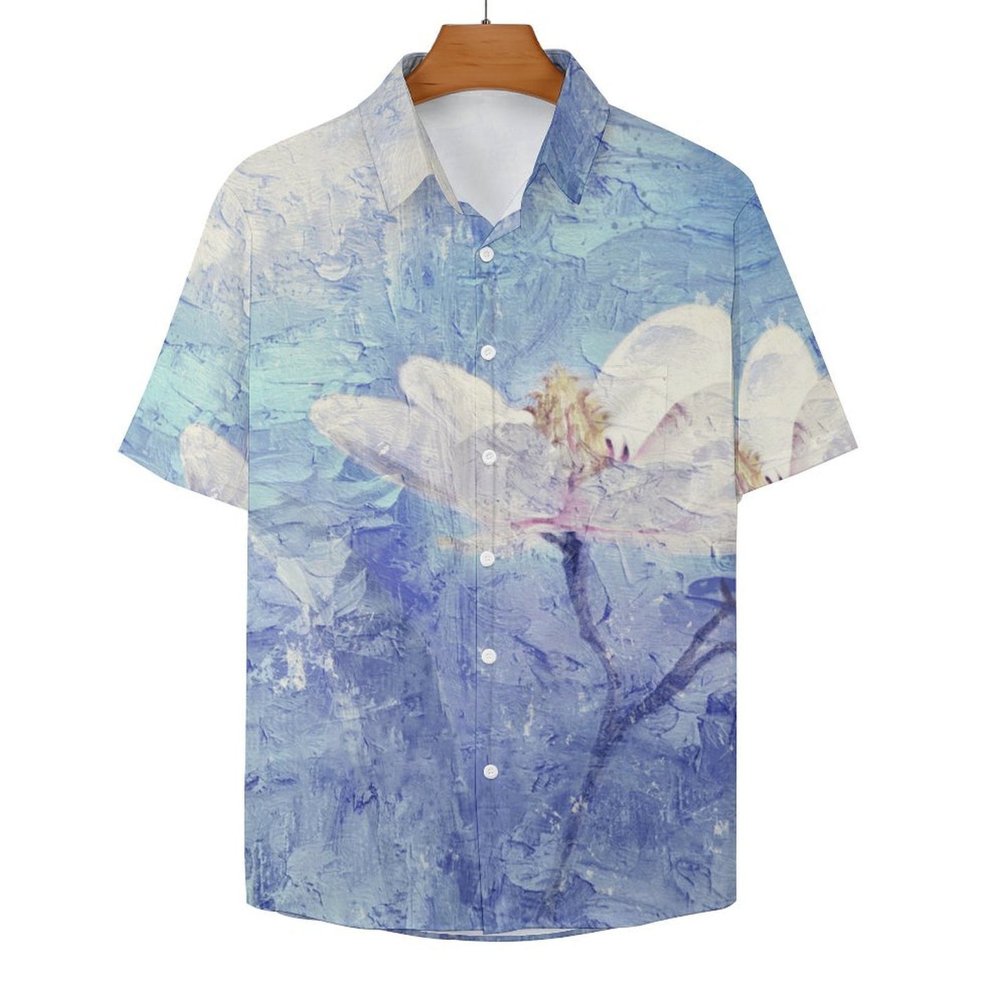 A Short Sleeved Shirt Oil Painting, Purple, Flowers