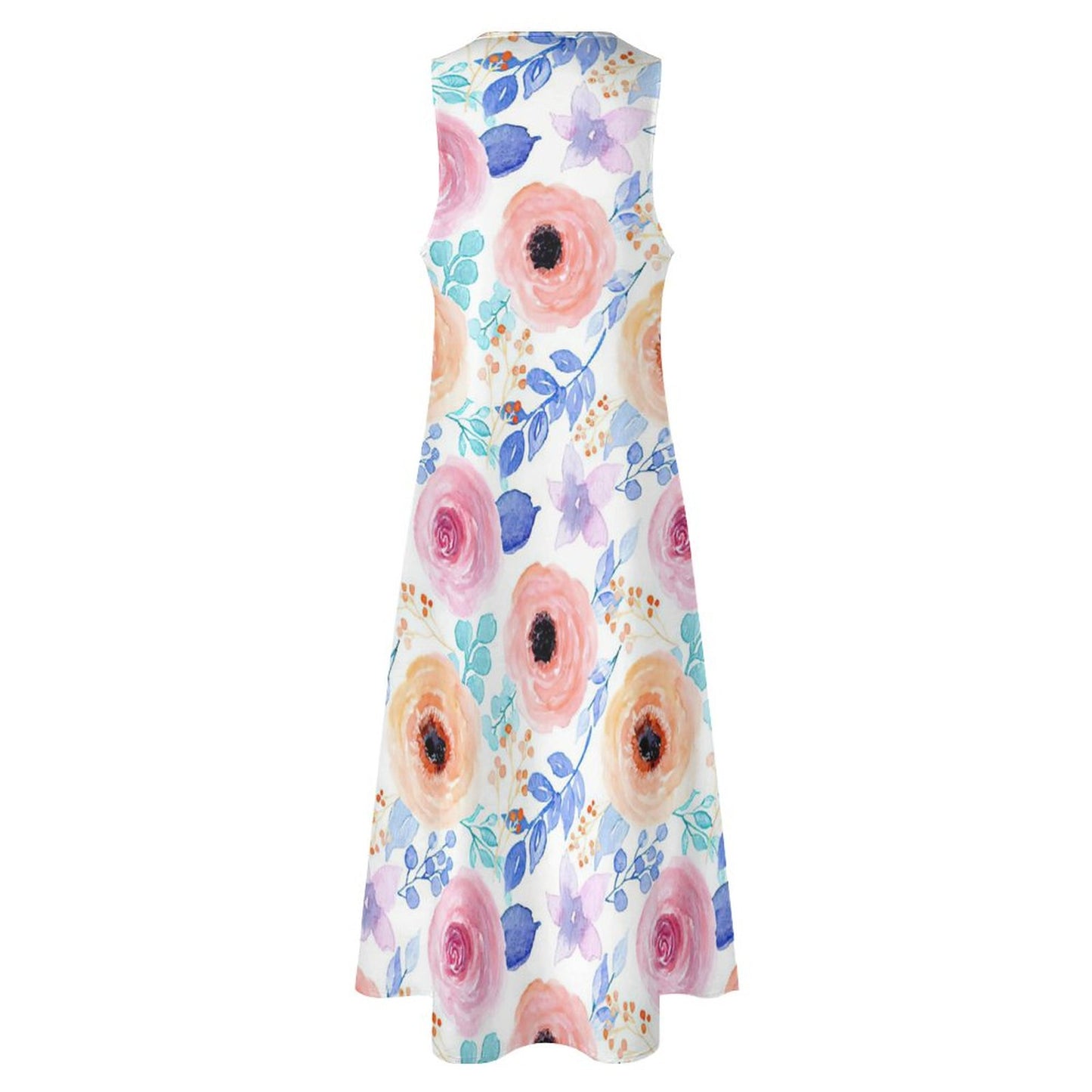 【着るだけで、痩せて見える】Iライン・ノースリーブロングワンピース｜大人の体型カバー