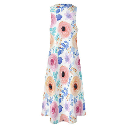 【着るだけで、痩せて見える】Iライン・ノースリーブロングワンピース｜大人の体型カバー