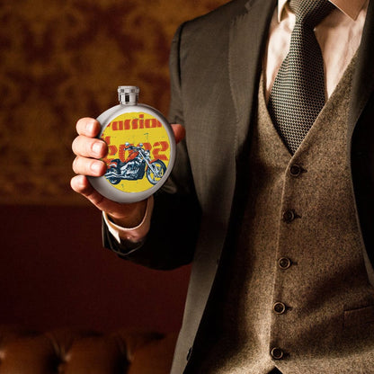 オリジナル 丸型スキットル 作成 | 5oz ステンレス製 | ウイスキーボトル・名入れギフト