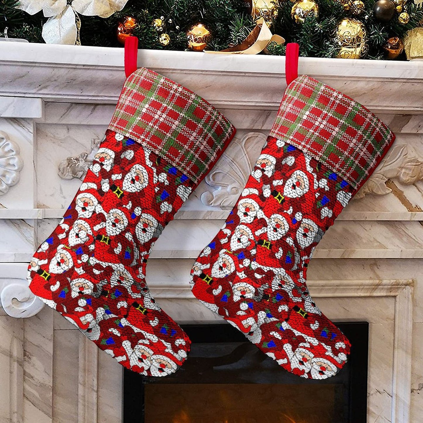 【触ると絵が変わる！？】写真で作る魔法のスパンコールクリスマスソックス｜サプライズに