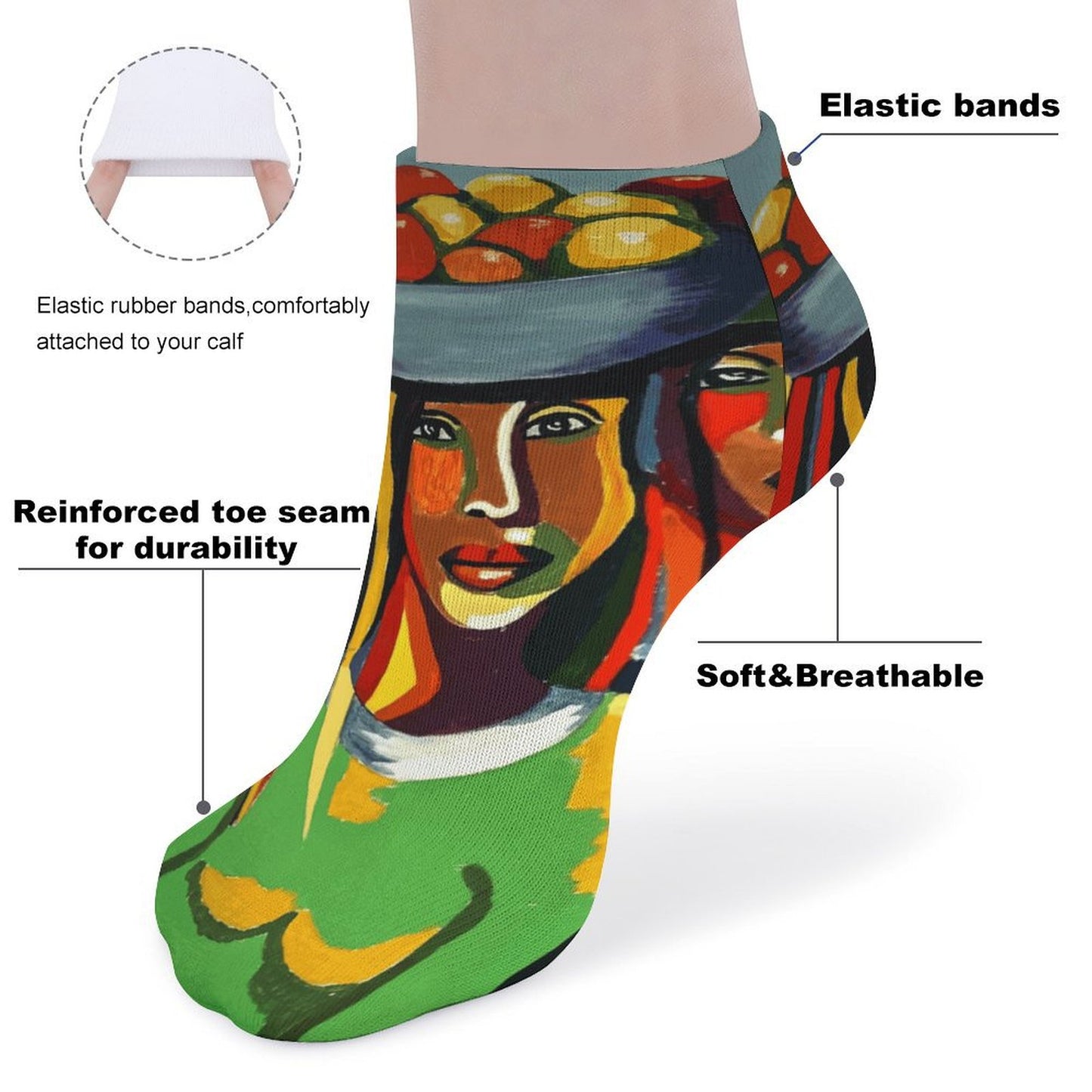 カスタム アンクルソックス (5足セット) | 写真でオリジナル靴下作成