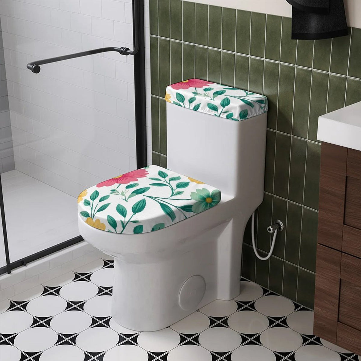 カスタマイズできるトイレカバー2点セット 涤纶素材 吸水速乾