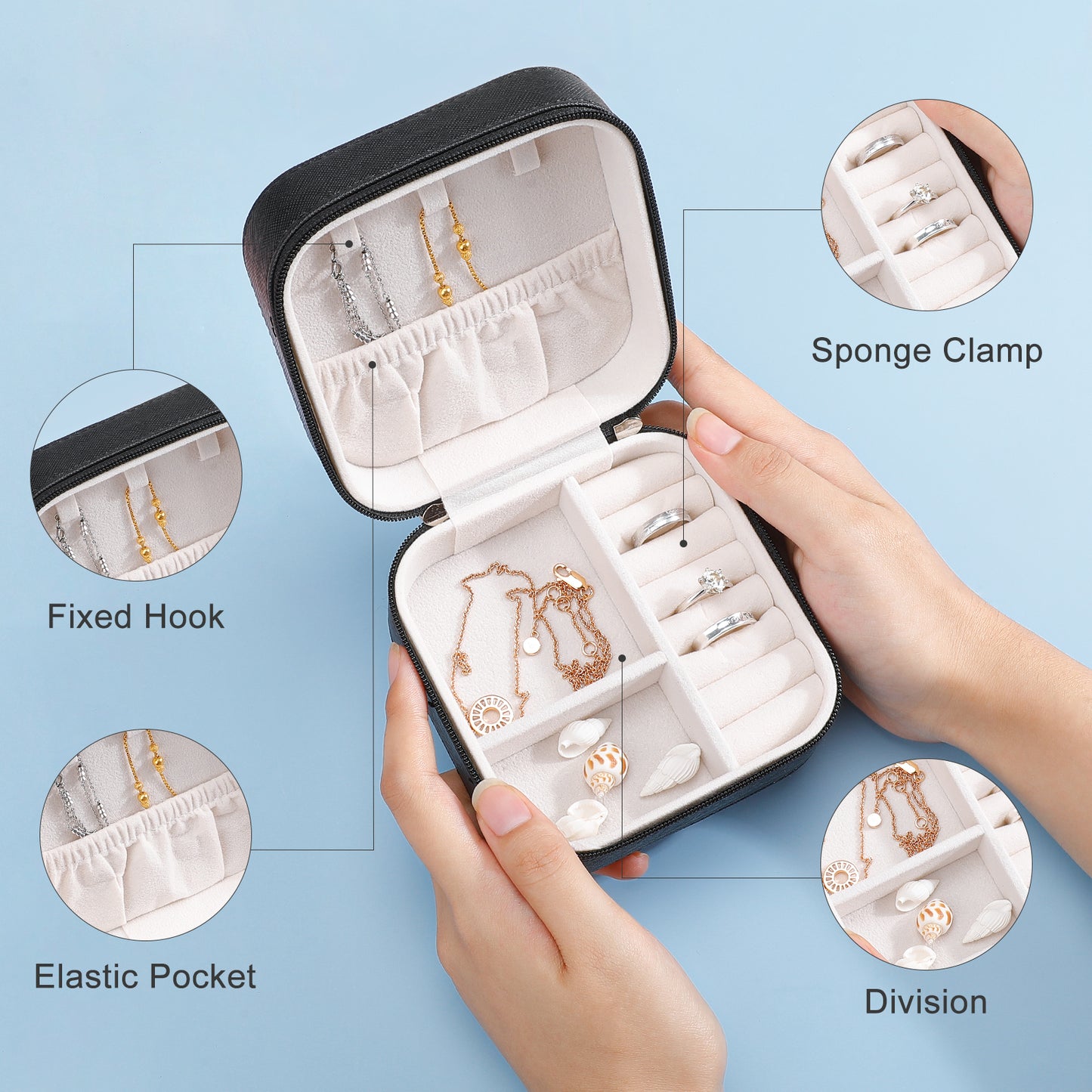 【レザー製】写真でデザインする携帯用ジュエリーボックス｜旅行に便利なオリジナル小物入れ