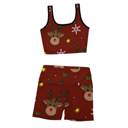 【着るだけで、細見え？】縦ラインでスタイルアップ！リブ素材ヨガウェア上下セット