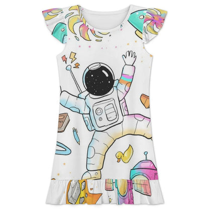 女の子用フリルナイトドレス オリジナルプリント対応 キッズルームウェア