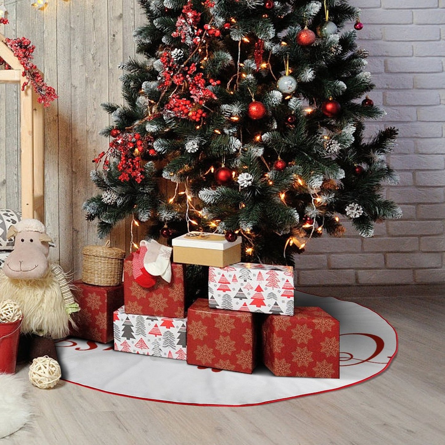 【リバーシブル】オリジナル ツリースカート | 両面デザイン | 防水 クリスマス飾り
