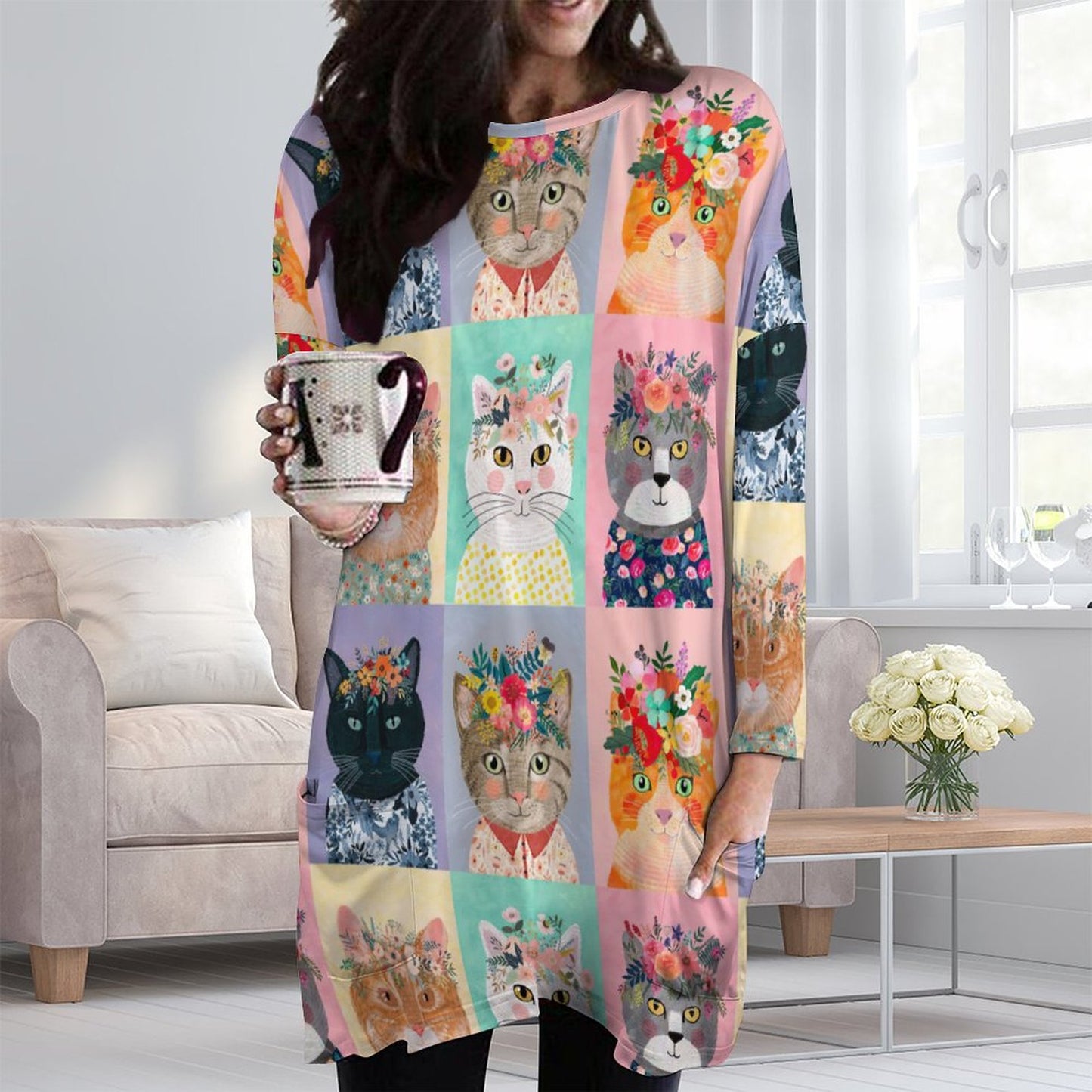 オリジナル チュニック スウェット | ポケット付き＆お尻が隠れる丈 | 2XS-6XL