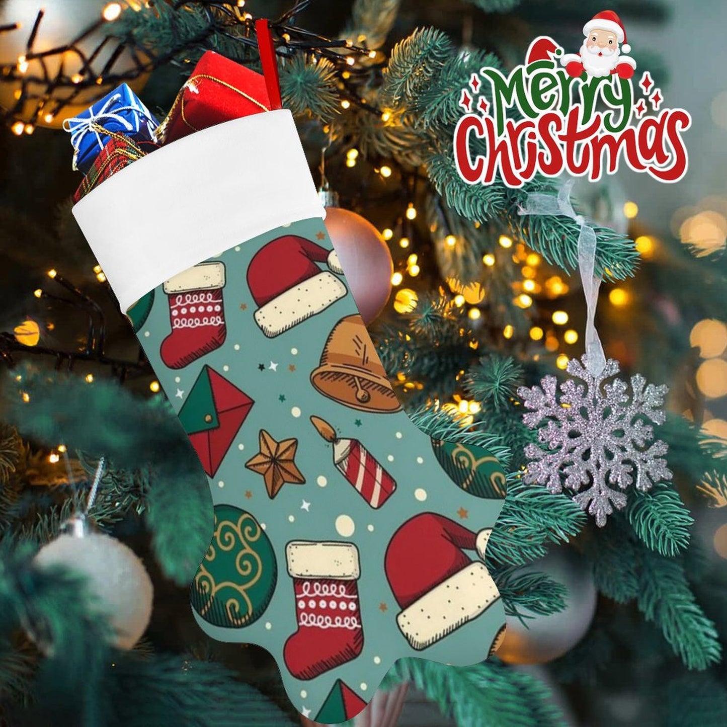 【愛犬の写真で】オリジナル犬用クリスマスストッキング｜ペットのプレゼント入れに