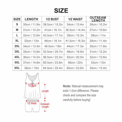 タンキニ 水着 2点セット | 体型カバー ショートパンツ付 大きいサイズ S-6XL