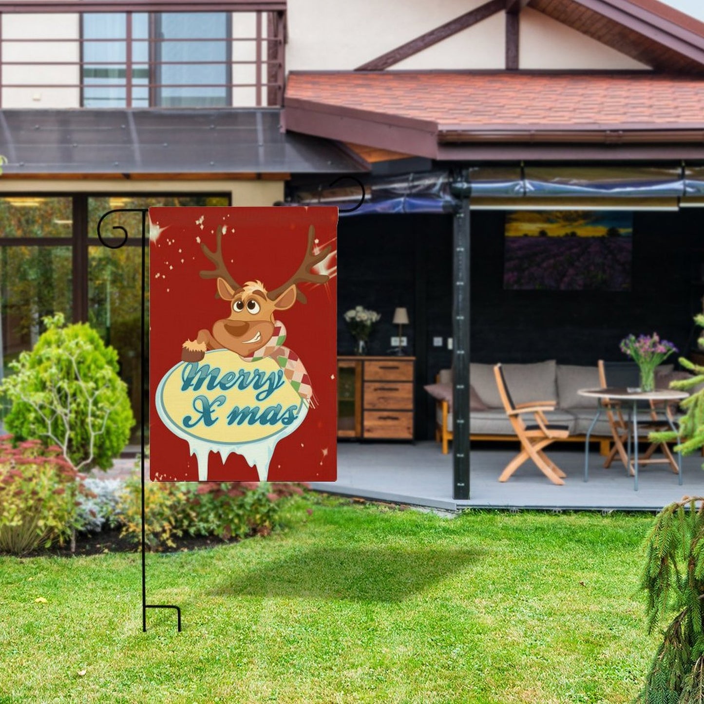 庭を愛するあなたへ。リネンで創る、両面印刷のオリジナルガーデンフラッグ