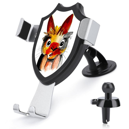 Car Phone Mount Watercolor Painting, Surprised Rabbit Style One Size