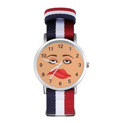 【写真・名入れ】カスタム ナイロンベルト腕時計｜3色ストライプ スポーティー 40mm