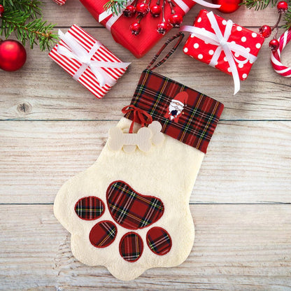 【ペット用】オリジナルクリスマス靴下 | 犬・猫の写真・名入れ | 肉球デザイン