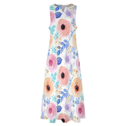 【着るだけで、痩せて見える】Iライン・ノースリーブロングワンピース｜大人の体型カバー