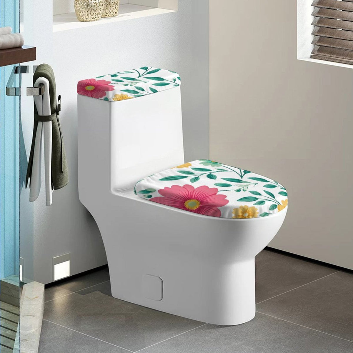 カスタマイズできるトイレカバー2点セット 涤纶素材 吸水速乾