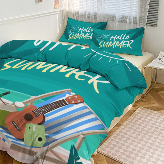 【加厚・微起毛】オリジナル 布団カバー 3点セット | 105gピーチスキン | 枕カバー付き ベッドリネン