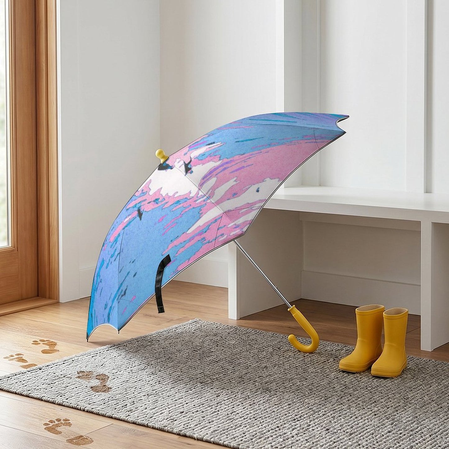 子ども用カスタムプリント折りたたみ傘｜反射テープ付き遮光晴雨兼用傘